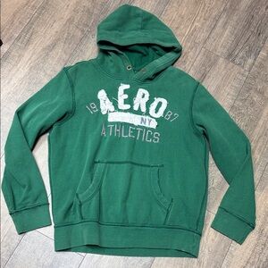 Vintage Y2K Distressed Aeropostale Green Athletic Hoodie